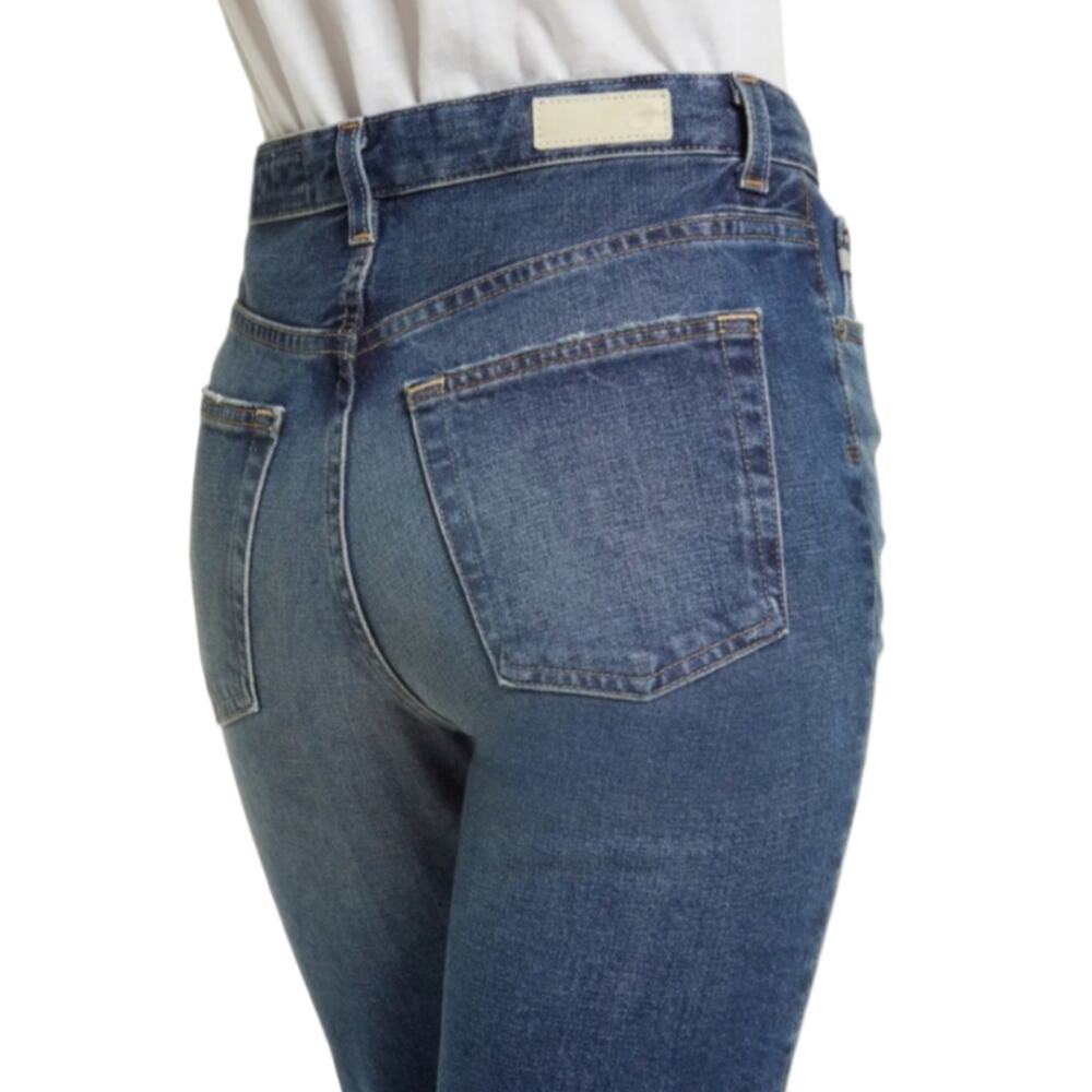 AG Denim Kinsley Jeans Women's Size 32R Blue High Rise Pop Crop Flare Wide Leg - Picture 3 of 14